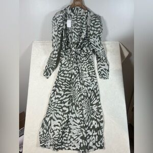 NWT ROHE Frames Yan TDSilk Tie Dye Maxi Dress Size 38 Flowy Paisley Floral Chic